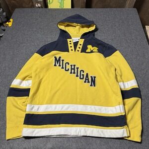Champion Michigan Wolverines Hockey Pullover Hoodie Lace Up (NO LACE) Size M